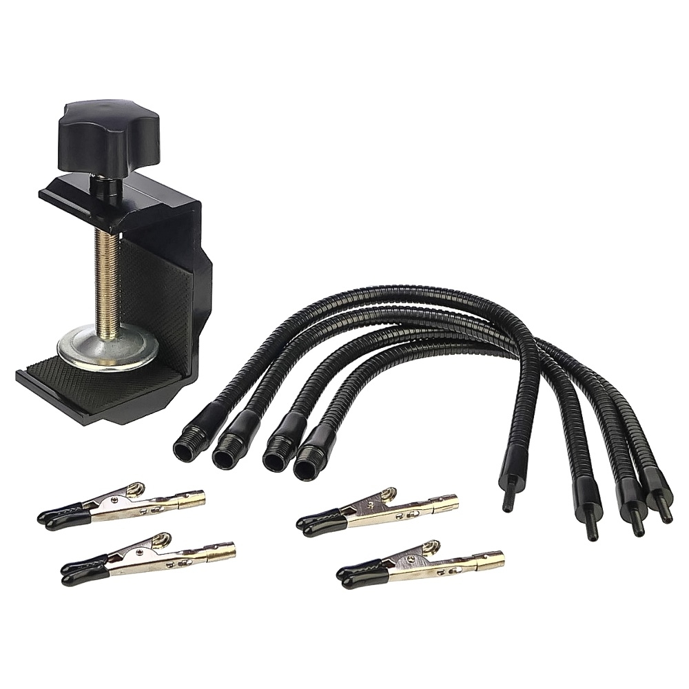 Держатель плат со струбциной и зажимами на гибгих ножках (4 шт)