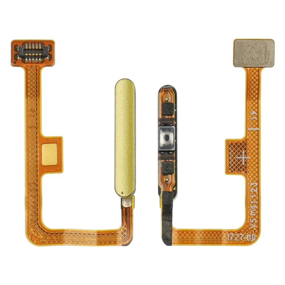 Шлейф Xiaomi Mi 11 Lite, Mi 11 Lite 5G, M2101K9AG, M2101K9AI, M2101K9C, M2101K9G, M2101K9R, кнопки включения, боковая клавиша, для сканера отпечатка пальца (Touch ID), жовтий, Original (PRC)