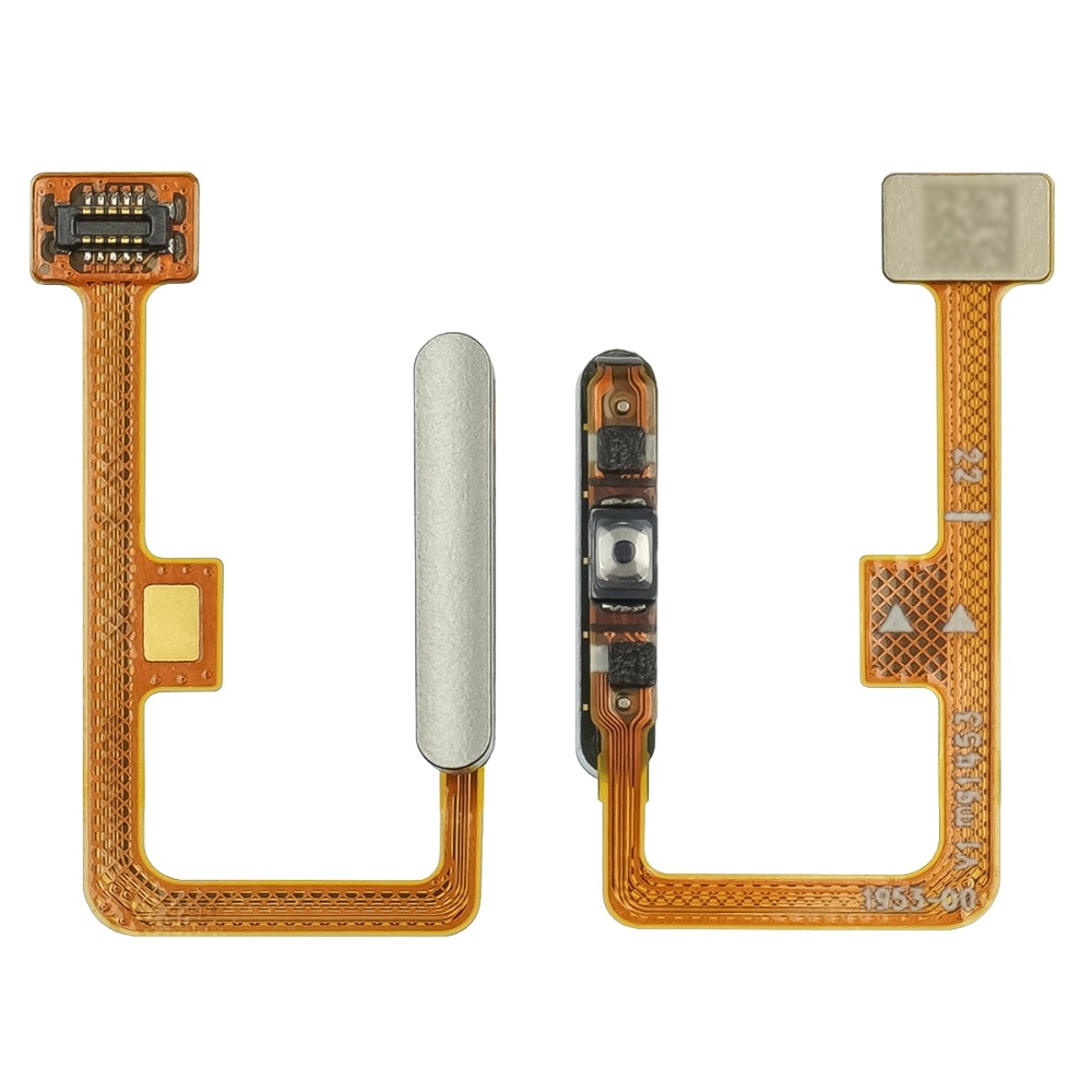 Шлейф Xiaomi Mi 11 Lite, Mi 11 Lite 5G, M2101K9AG, M2101K9AI, M2101K9C, M2101K9G, M2101K9R, кнопки включения, боковая клавиша, для сканера отпечатка пальца (Touch ID), сріблястий, Original (PRC)