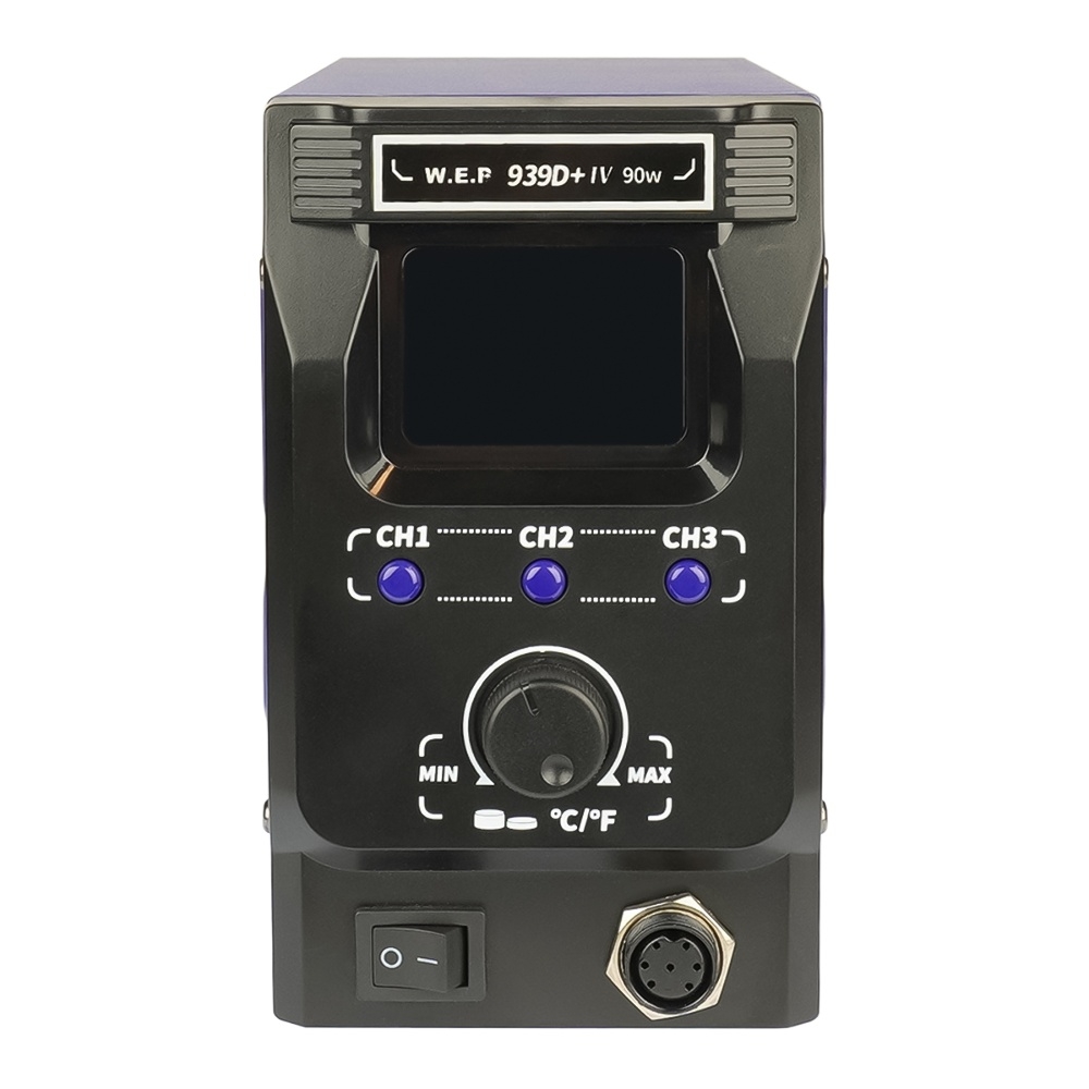 Паяльная станция WEP 939D+IV, паяльник, цифровая индикация, термоэлемент Hakko, 3 режима памяти, 90W, t 200-480 C