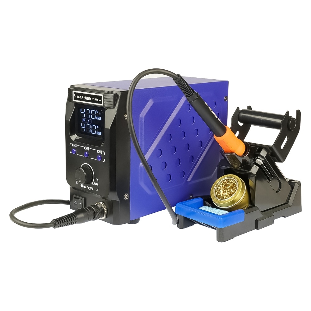 Паяльная станция WEP 939D+IV, паяльник, цифровая индикация, термоэлемент Hakko, 3 режима памяти, 90W, t 200-480 C