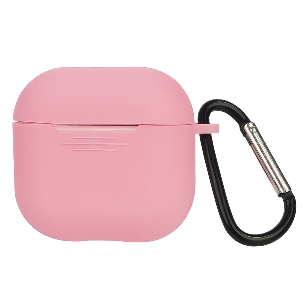 Чехол силиконовый с карабином для Apple AirPods/ AirPods 4 цвет  06 розовый