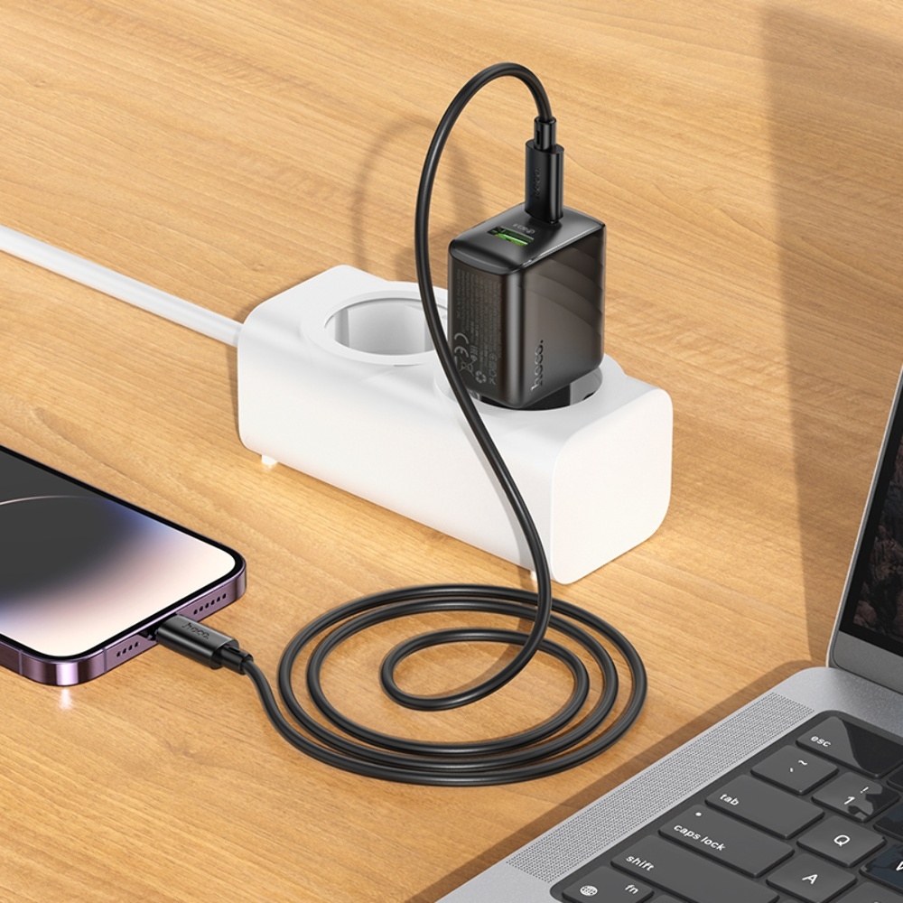 Сетевое зарядное устройство Hoco CS25A USB/ Type-C QC PD black
