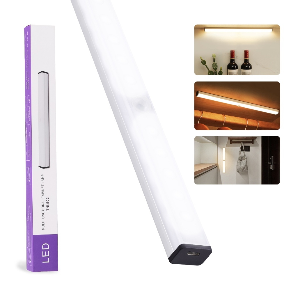 LED светильник 020-3 с аккумулятором, датчиком движения и освещенности 20 см 3W алюминиевый серебристый