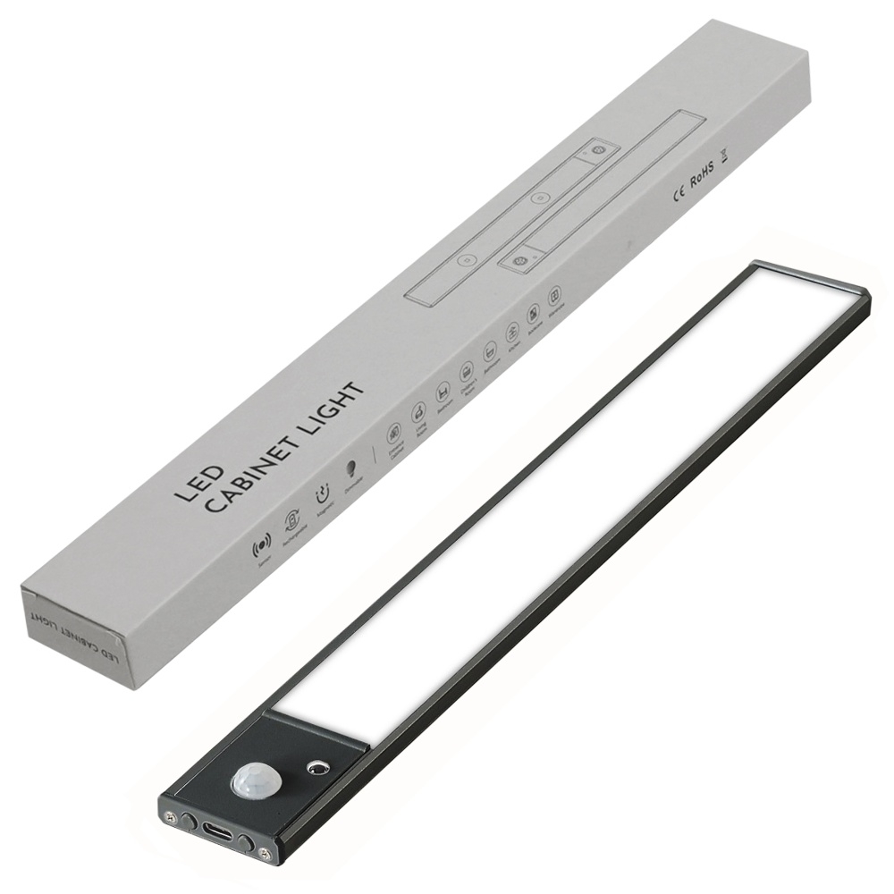 LED светильник 30-2B с пультом, аккумулятором, датчиком движения и освещенности 30 см 2.5W алюминиевый черный