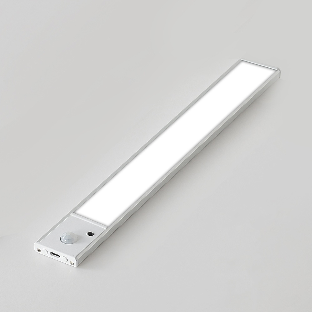 LED светильник 30-2S с пультом, аккумулятором, датчиком движения и освещенности 30 см 2.5W алюминиевый серебристый