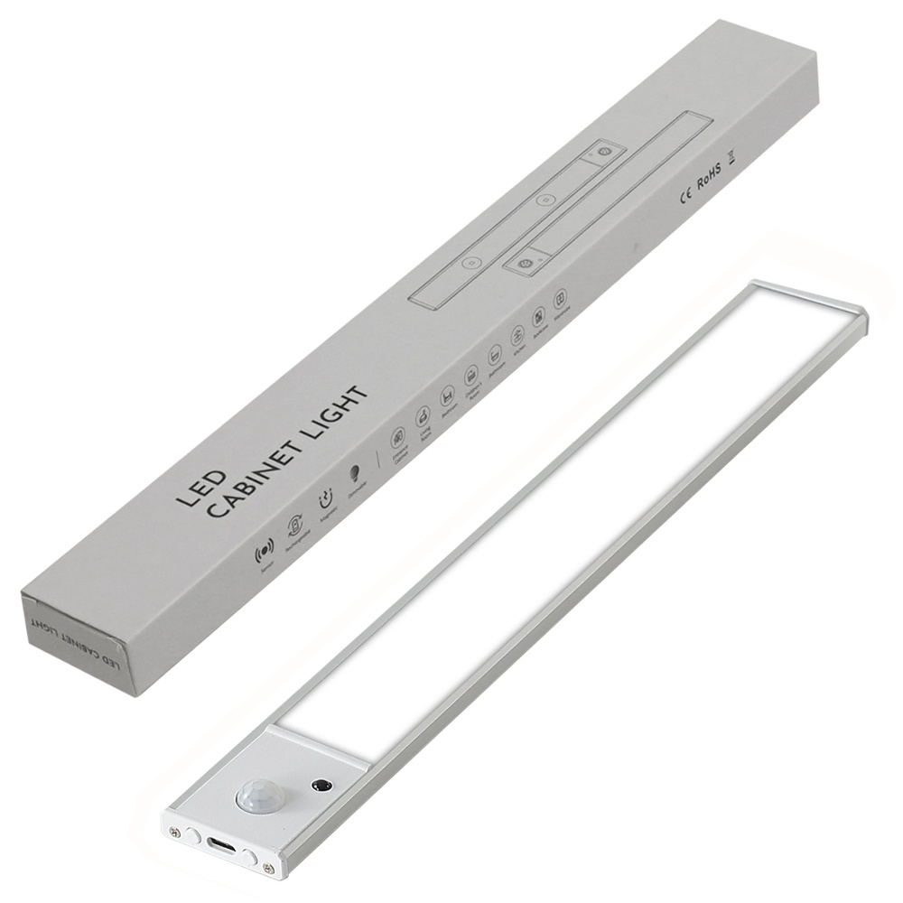 LED светильник 30-2S с пультом, аккумулятором, датчиком движения и освещенности 30 см 2.5W алюминиевый серебристый