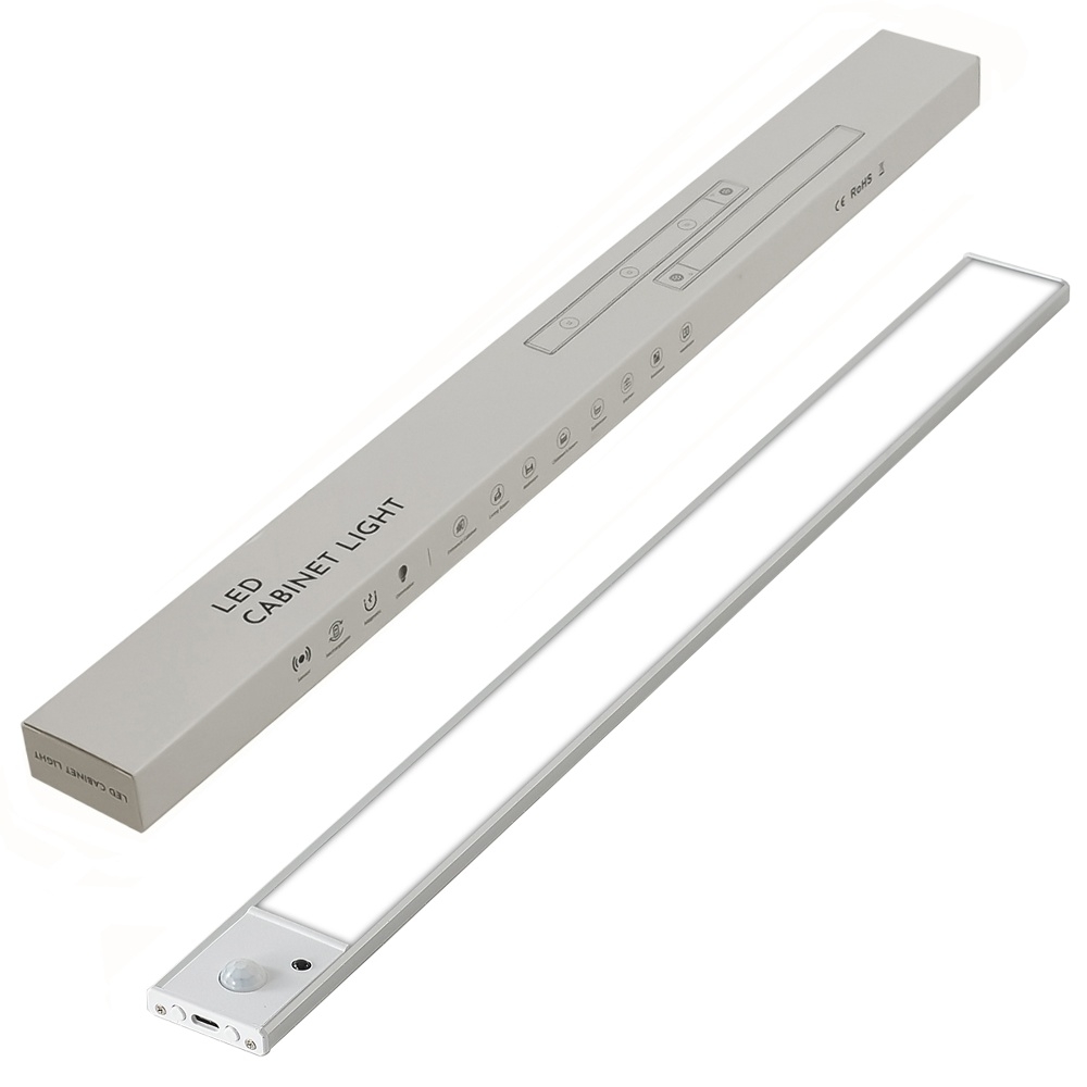 LED светильник 40-3S с пультом, аккумулятором, датчиком движения и освещенности 40 см 3W алюминиевый серебристый