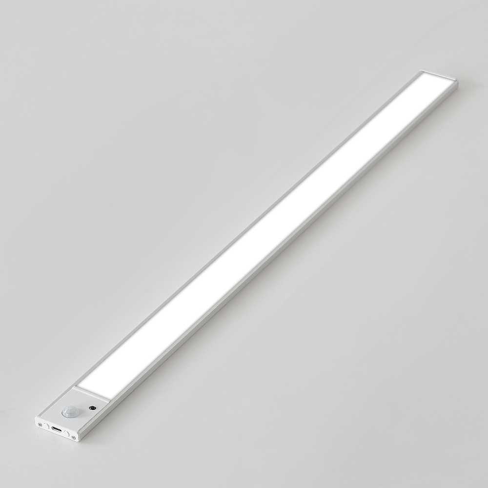 LED светильник 60-3S с пультом, аккумулятором, датчиком движения и освещенности 60 см 3.5W алюминиевый серебристый