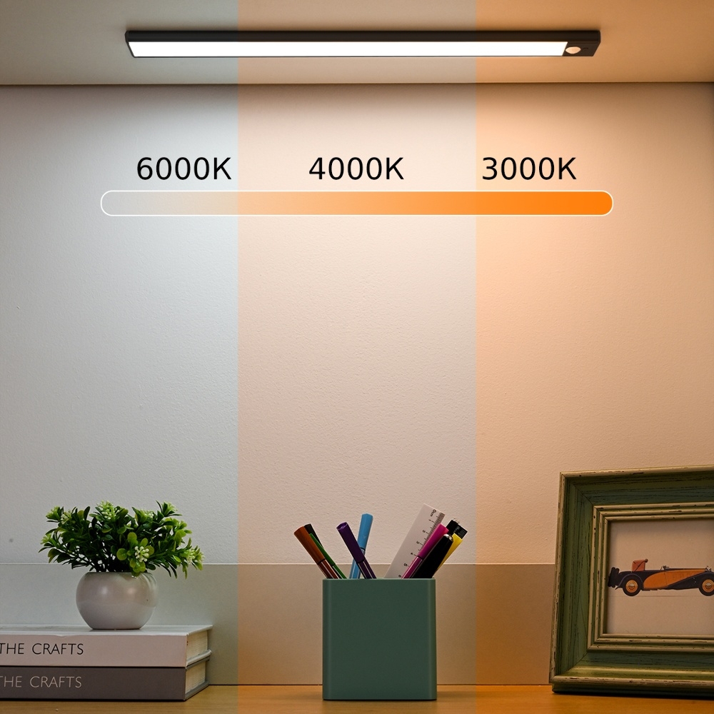 LED светильник 80-4B с пультом, аккумулятором, датчиком движения и освещенности 80 см 4.5W алюминиевый черный