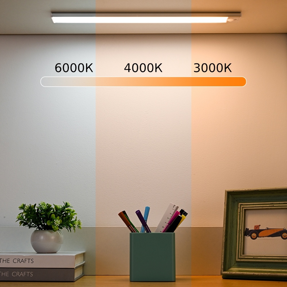 LED светильник 80-4S с пультом, аккумулятором, датчиком движения и освещенности 80 см 4.5W алюминиевый серебристый