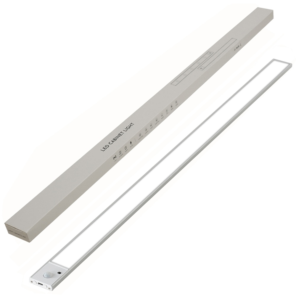 LED светильник 80-4S с пультом, аккумулятором, датчиком движения и освещенности 80 см 4.5W алюминиевый серебристый