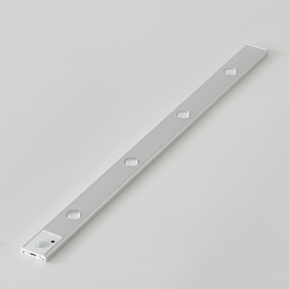 LED светильник cat's eye 60-2S с пультом, аккумулятором, датчиком движения и освещенности 60 см 2W алюминиевый серебристый