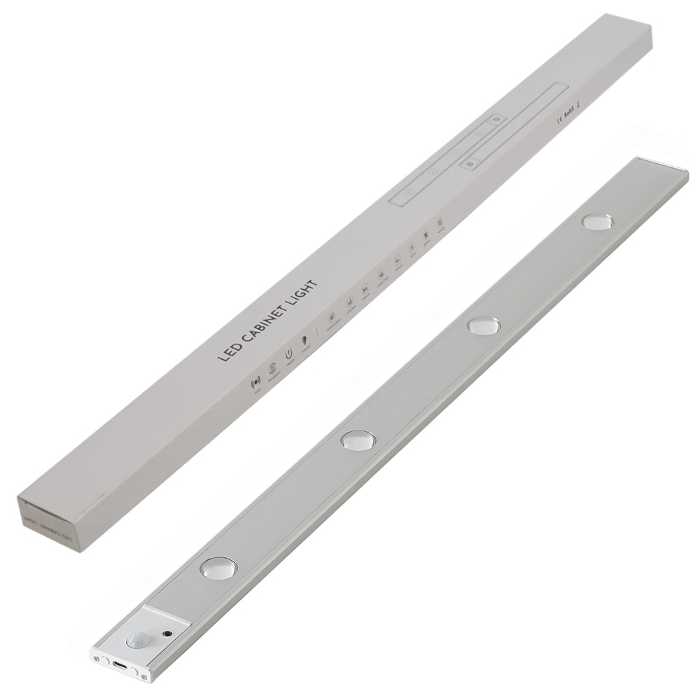 LED светильник cat's eye 60-2S с пультом, аккумулятором, датчиком движения и освещенности 60 см 2W алюминиевый серебристый