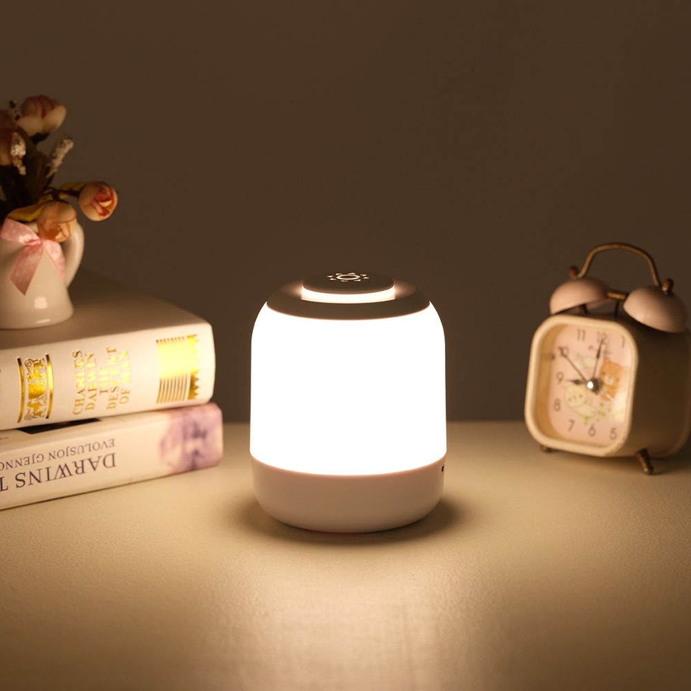 Настольный LED ночник с 3 цветами, регулировкой яркости 4000 mAh белый