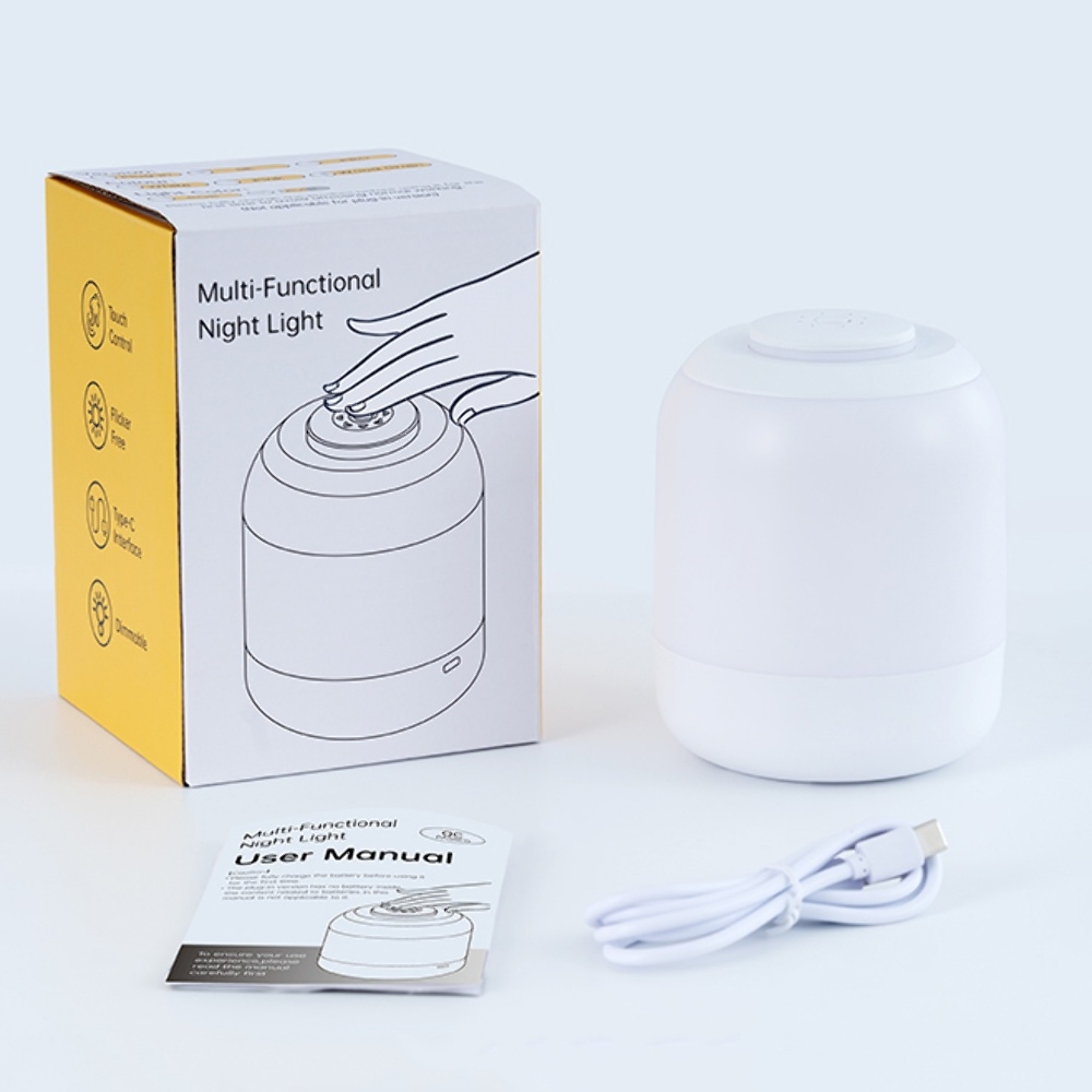 Настольный LED ночник с 3 цветами, регулировкой яркости 4000 mAh белый