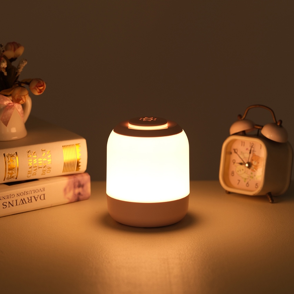 Настольный LED ночник с 3 цветами, регулировкой яркости 4000 mAh розовый