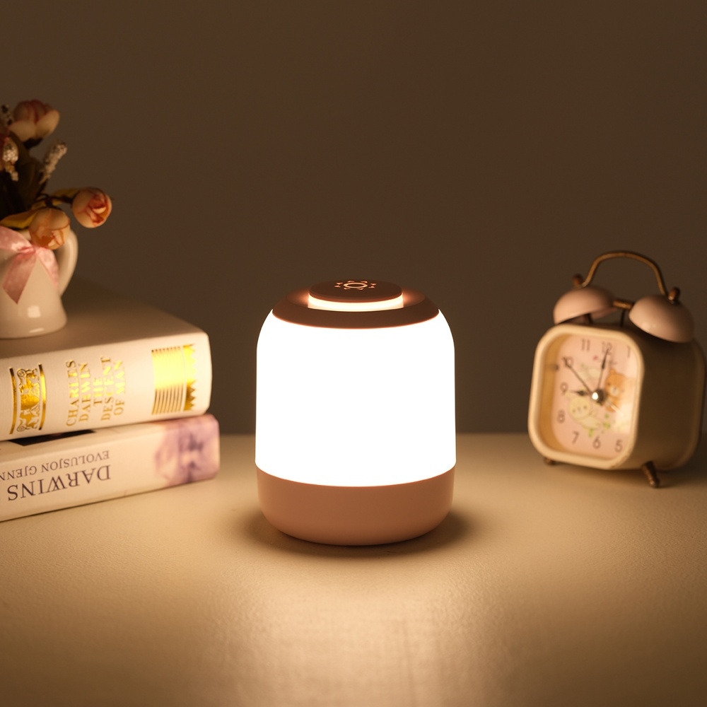 Настольный LED ночник с 3 цветами, регулировкой яркости 4000 mAh розовый