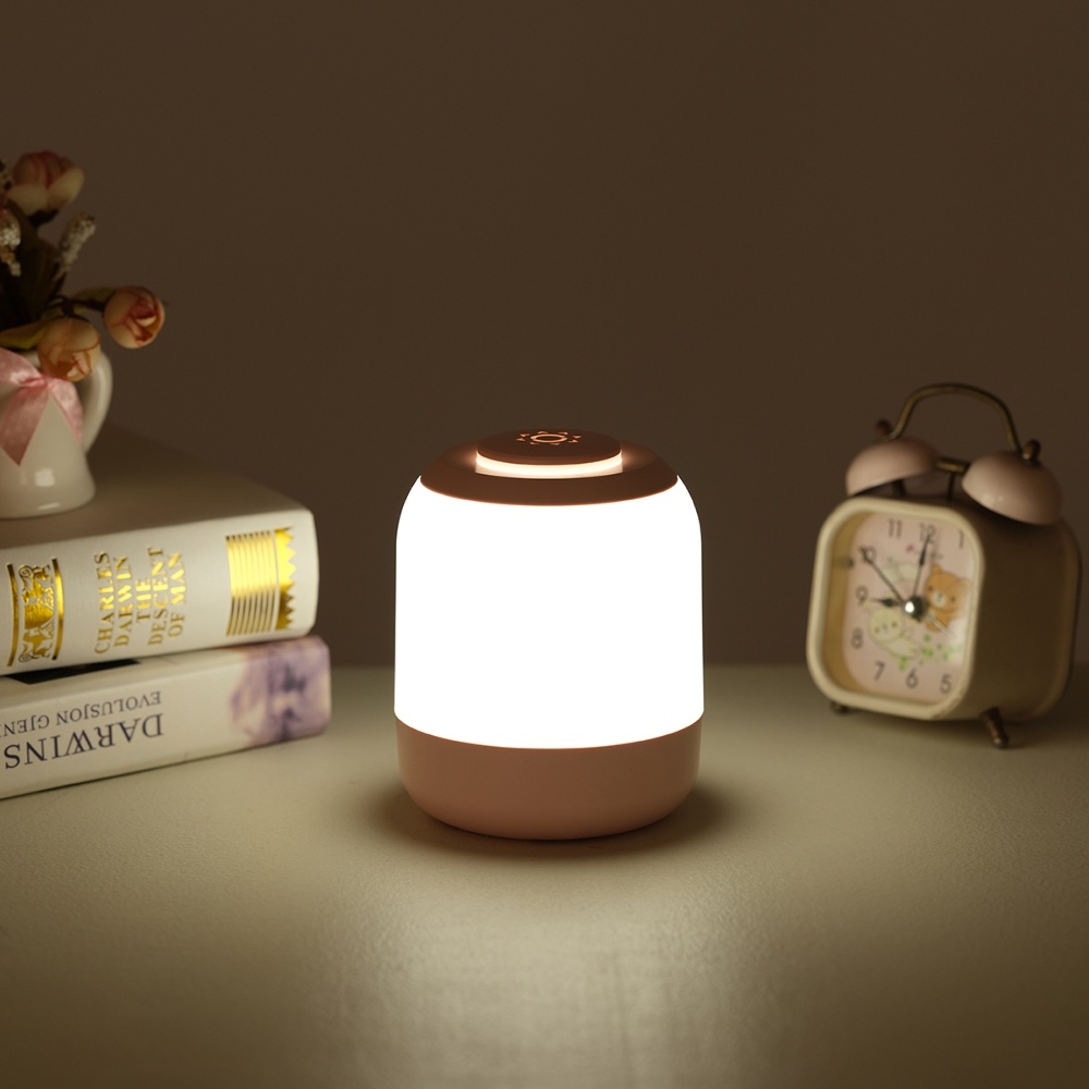 Настольный LED ночник с 3 цветами, регулировкой яркости 4000 mAh розовый