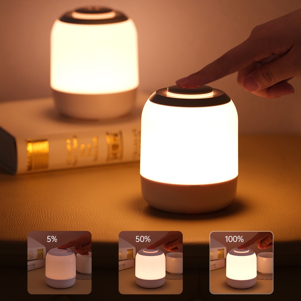 Настольный LED ночник с 3 цветами, регулировкой яркости 4000 mAh розовый