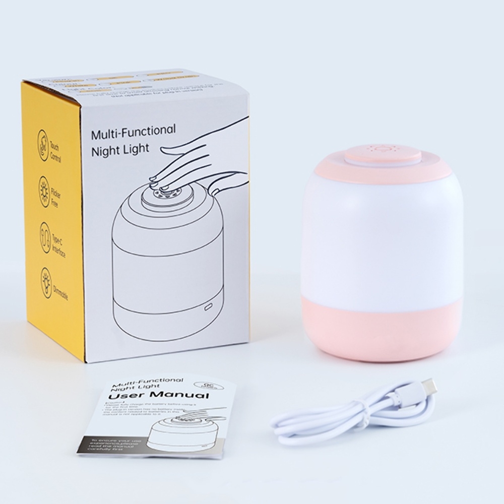 Настольный LED ночник с 3 цветами, регулировкой яркости 4000 mAh розовый