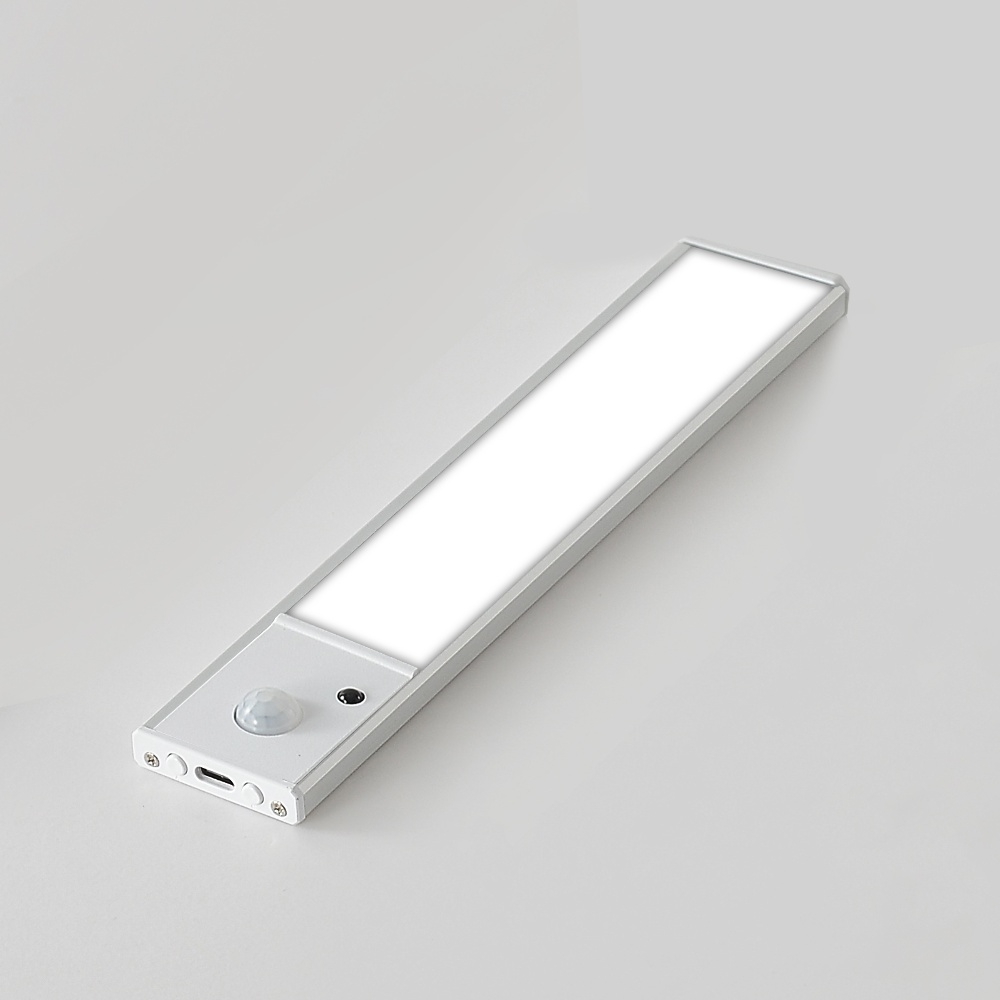 LED светильник 20-2S с пультом, аккумулятором, датчиком движения и освещенности 20 см 2W алюминиевый серебристый