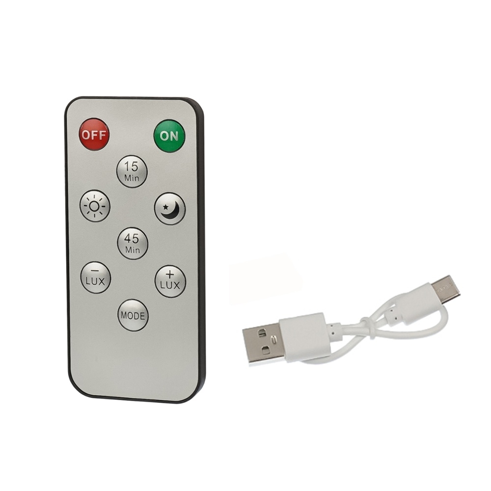 LED светильник 20-2S с пультом, аккумулятором, датчиком движения и освещенности 20 см 2W алюминиевый серебристый