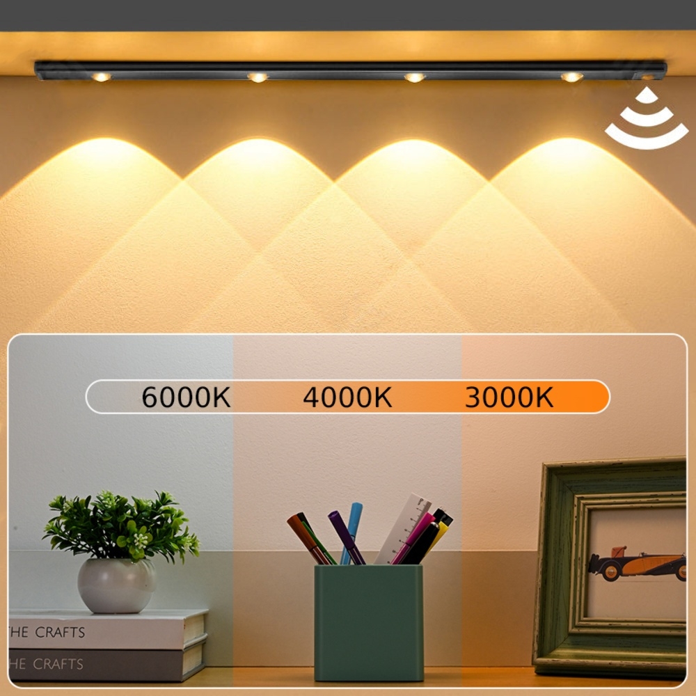 LED светильник cat's eye 100-3B с пультом, аккумулятором, датчиком движения и освещенности 100 см 3W алюминиевый черный