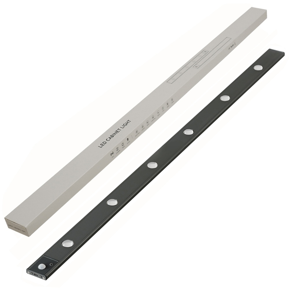 LED светильник cat's eye 100-3B с пультом, аккумулятором, датчиком движения и освещенности 100 см 3W алюминиевый черный