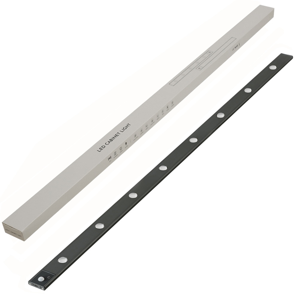 LED светильник cat's eye 120-4B с пультом, аккумулятором, датчиком движения и освещенности 120 см 4W алюминиевый черный