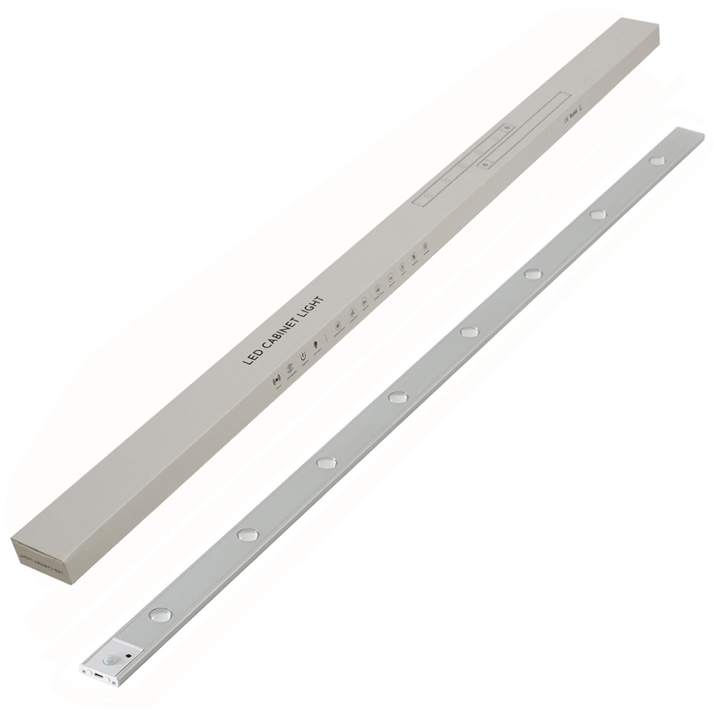 LED светильник cat's eye 120-4S с пультом, аккумулятором, датчиком движения и освещенности 120 см 4W алюминиевый серебристый