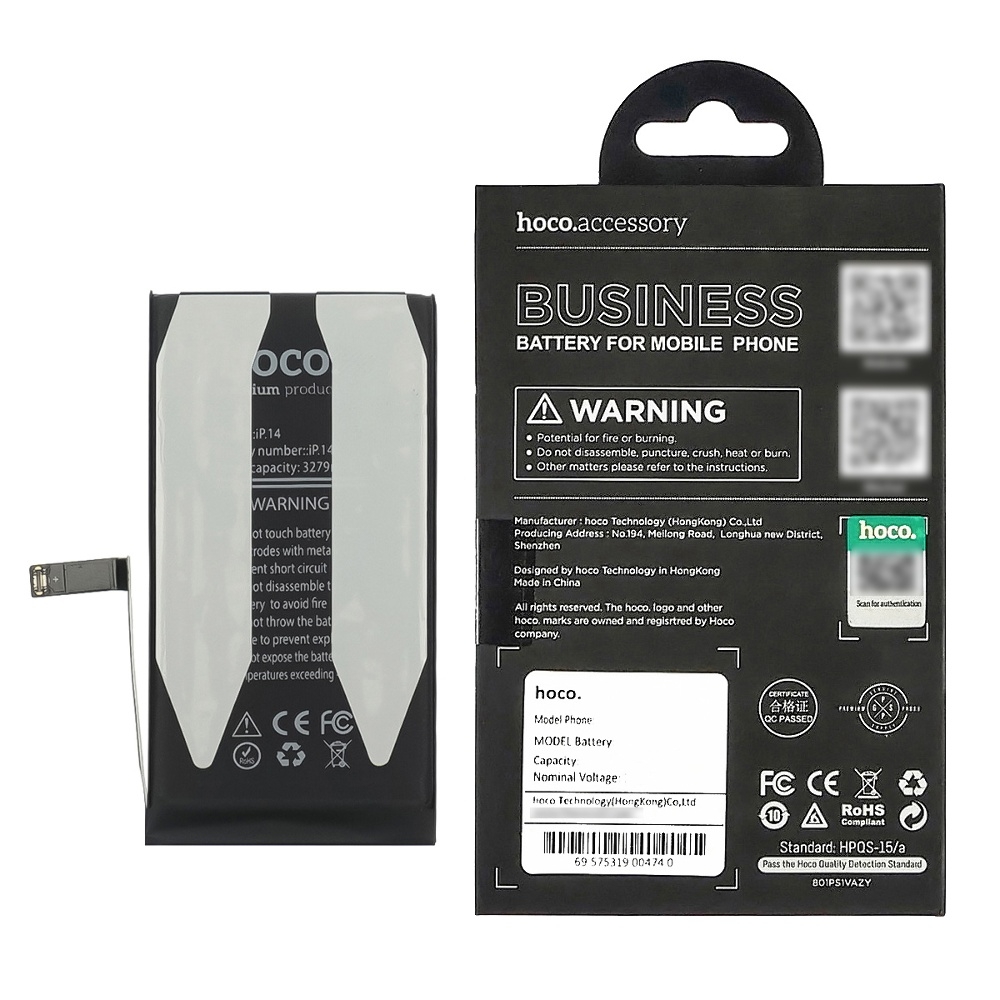 Акумулятор Apple iPhone 14, A2863, Hoco | 3-12 міс. гарантії | АКБ, батарея, аккумулятор