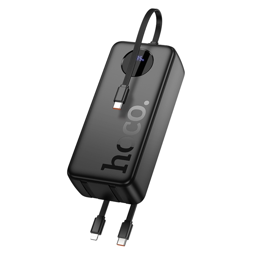 Power bank Hoco J132B 30000mAh 22.5W+ PD 20W + кабеля 3в1 Type-C/ Lightning/ MicroUSB black