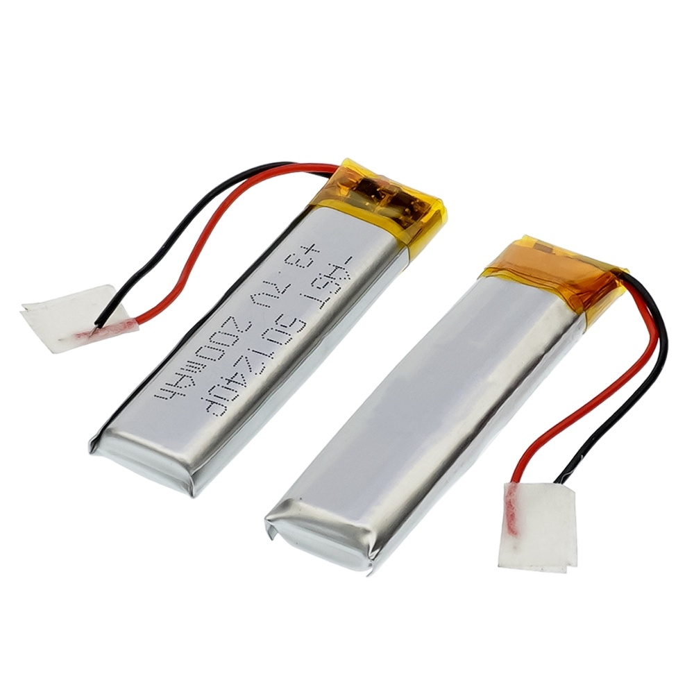 Акумулятор 501240P, універсальний, з контролером, 5,3 х 10.6 х 40 мм (200 mAh)/ для кейсов навушників, Bluetooth гарнитур, MP3 плееров | АКБ, батарея, аккумулятор