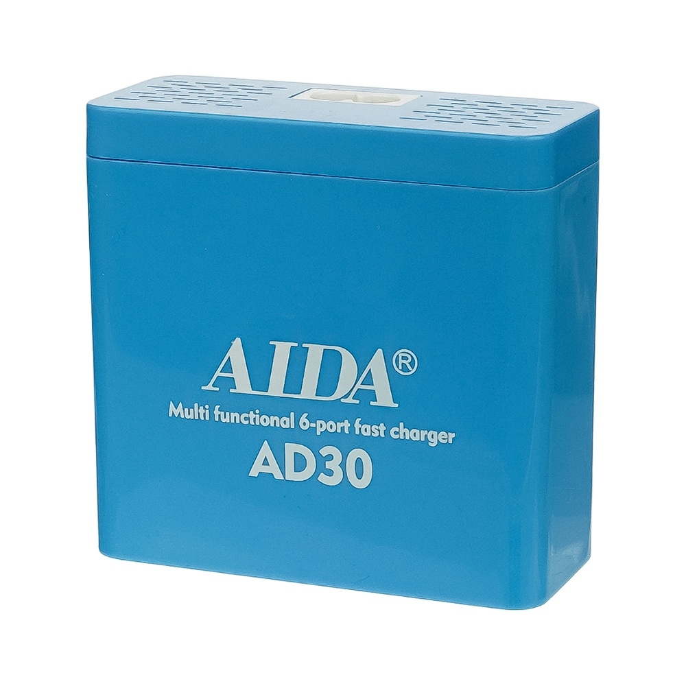 Зарядная станция с индикацией параметров зарядки Aida AD30 (5 USB/ 1 Type-C, Fast Charge 3.0, 40W)