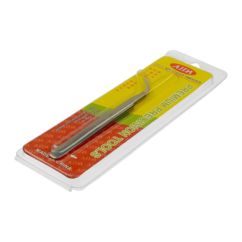 Пинцет изогнутый Aida V8/ 7Sa (Chrome Strong, антикислотный)