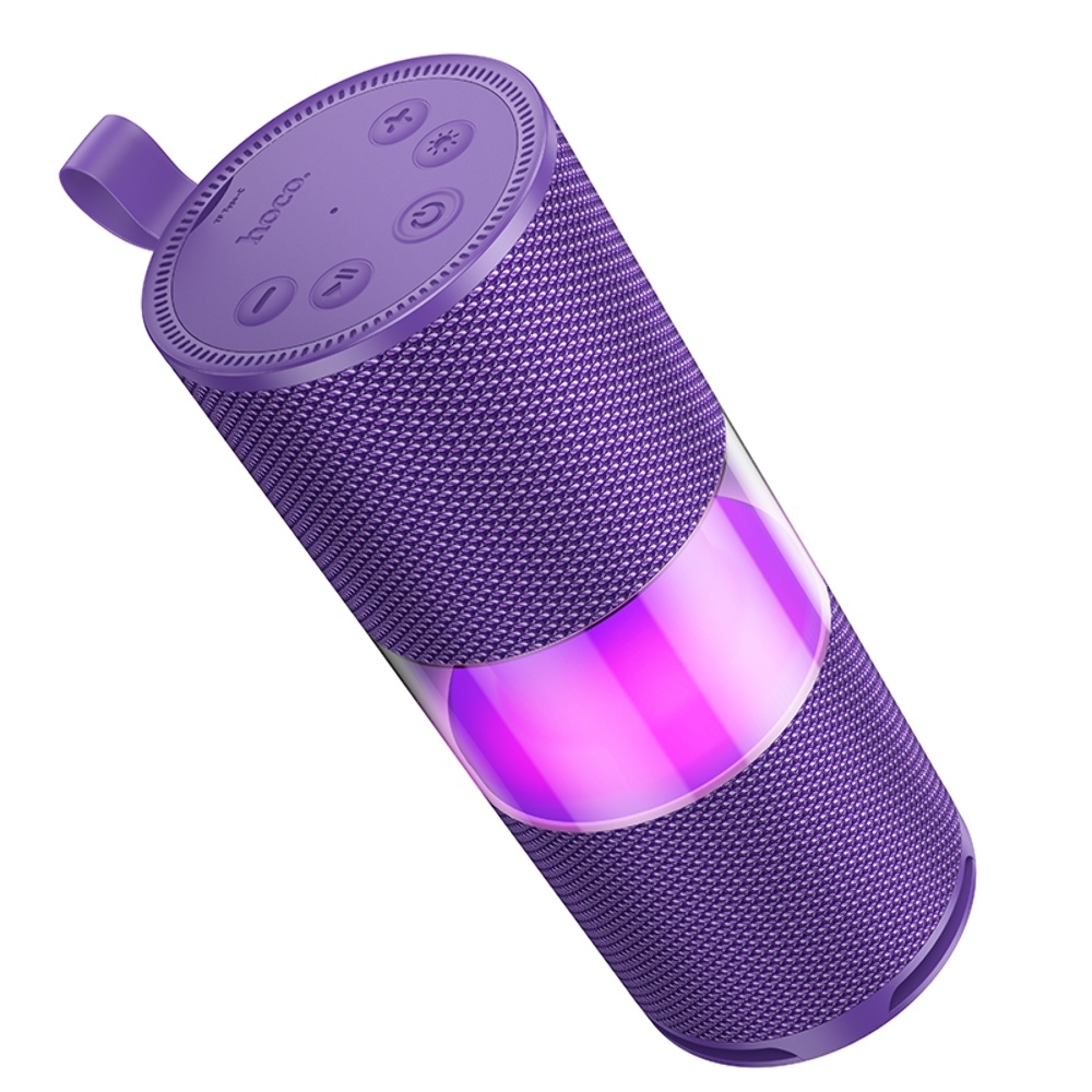 Портативная Bluetooth колонка Hoco HC29 с LED подсветкой purple