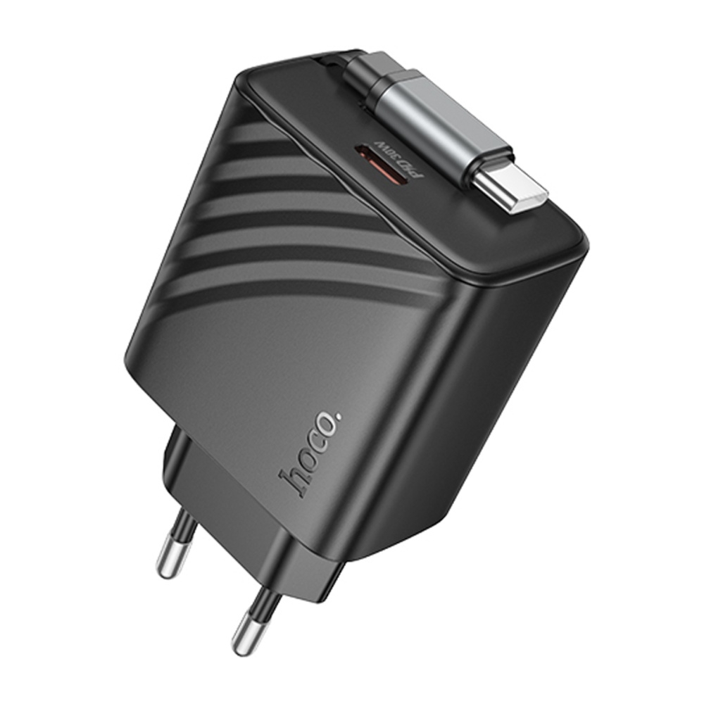Сетевое зарядное устройство Hoco N58 Type-C PD 30W + кабель Type-C black