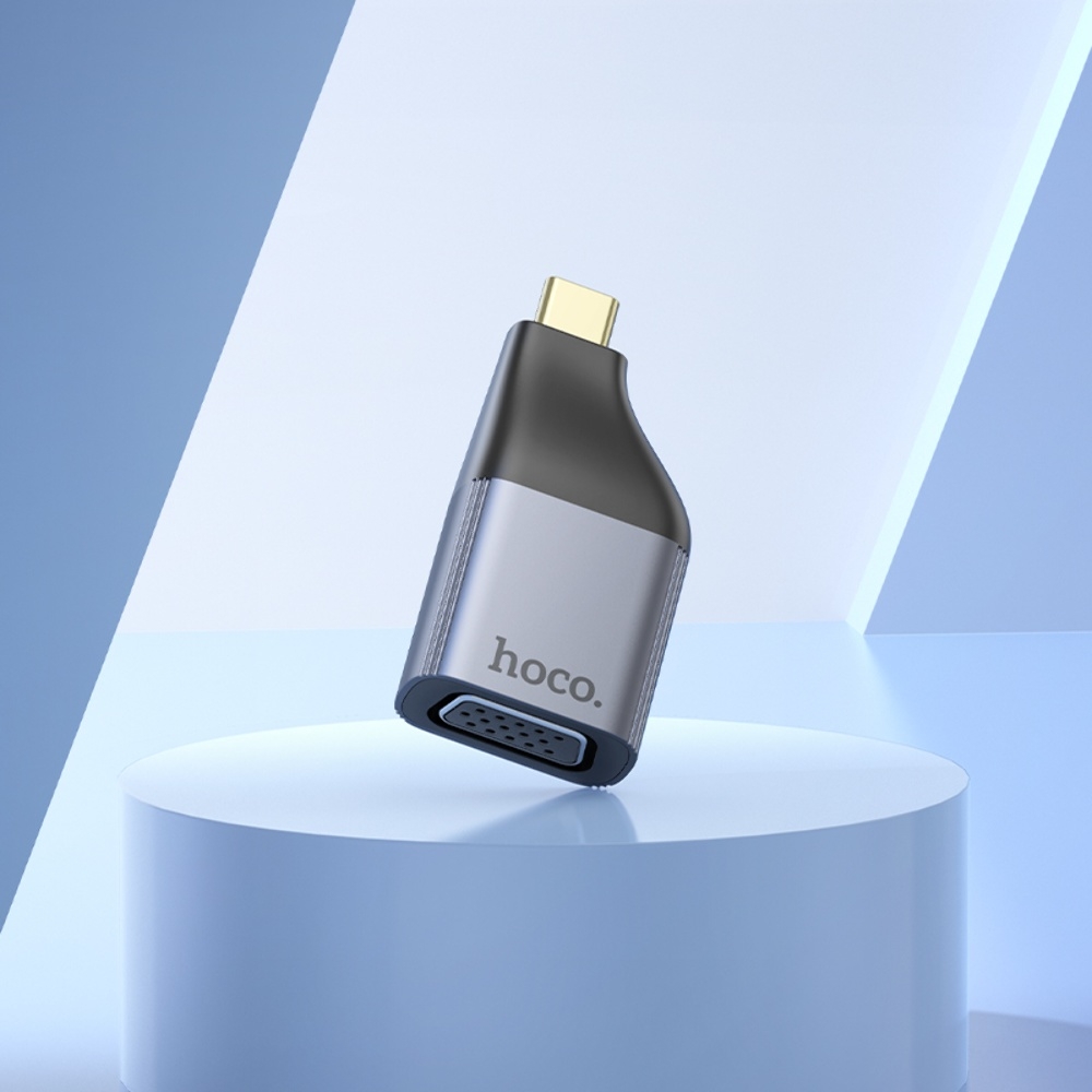 Адаптер переходник Hoco UA34 Type-C to VGA metal grey