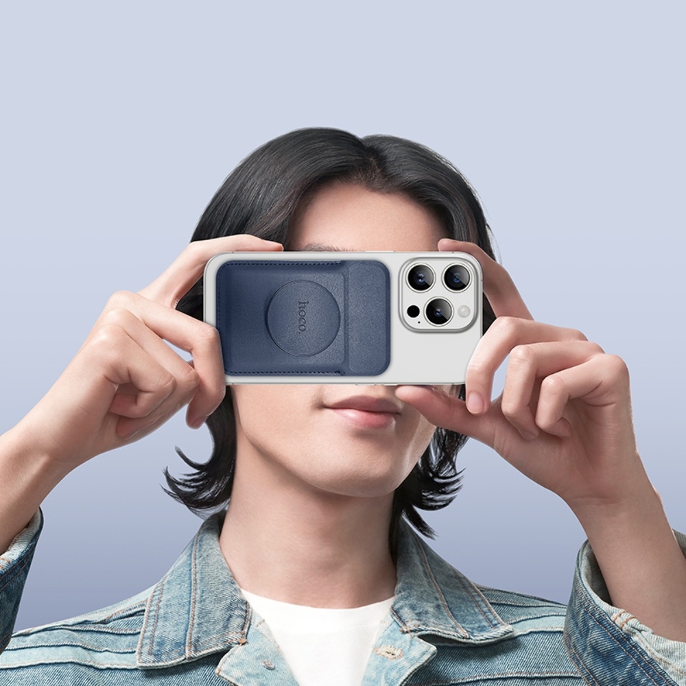 Магнитная карта держатель для телефона Hoco GT6 blue