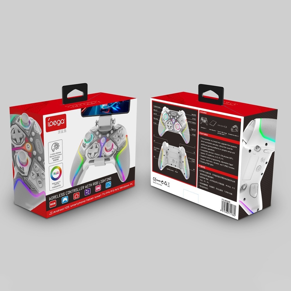 Геймпад Ipega PG-9666SB PS/PC/Android/IOS с RGB подсветкой серый