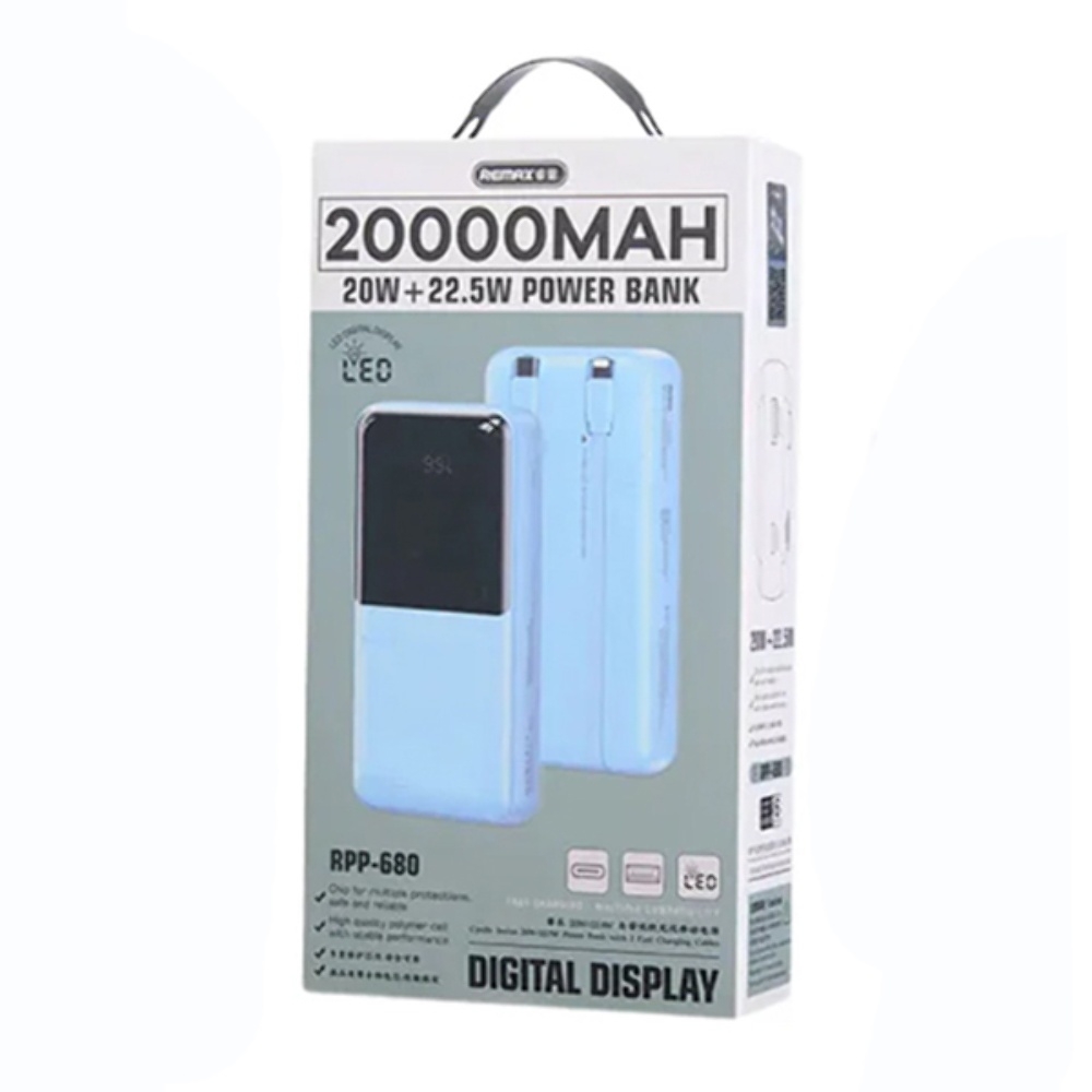 Power bank Remax RPP-680 20000mAh 22W blue