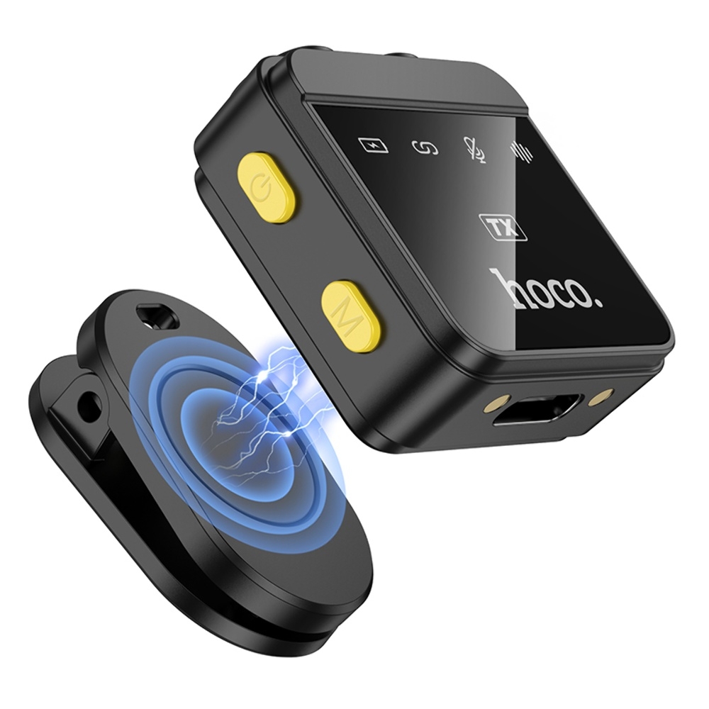 Беспроводной микрофон Hoco L17 Type-C/ Lightning цифровой магнитный с двумя микрофонами black