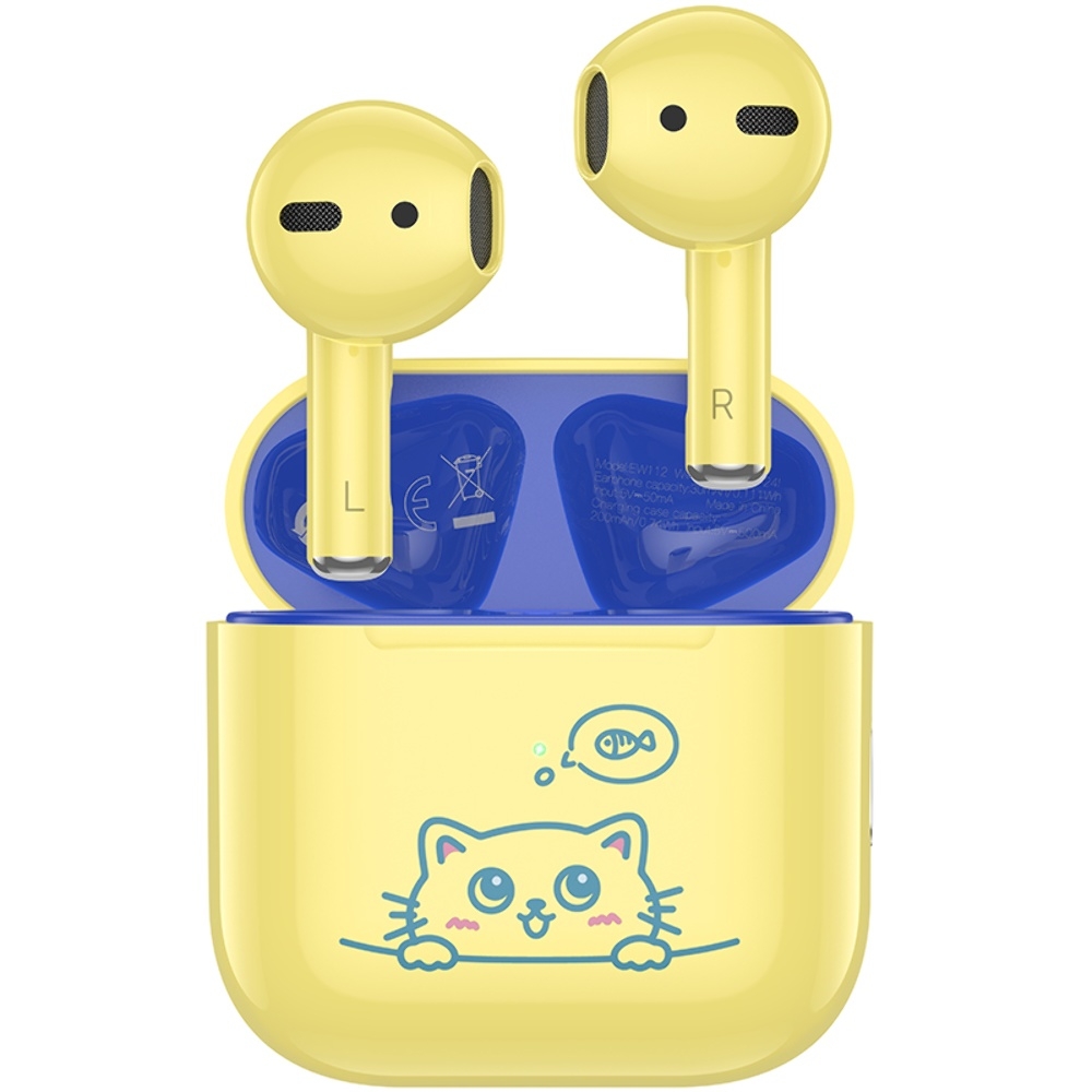 Беспроводные TWS наушники Hoco EW112 вкладыши детские yellow