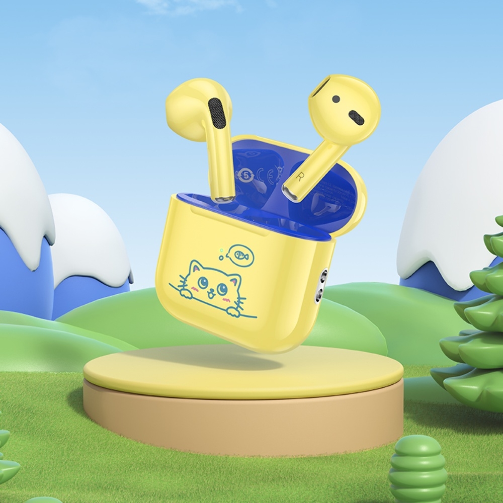 Беспроводные TWS наушники Hoco EW112 вкладыши детские yellow