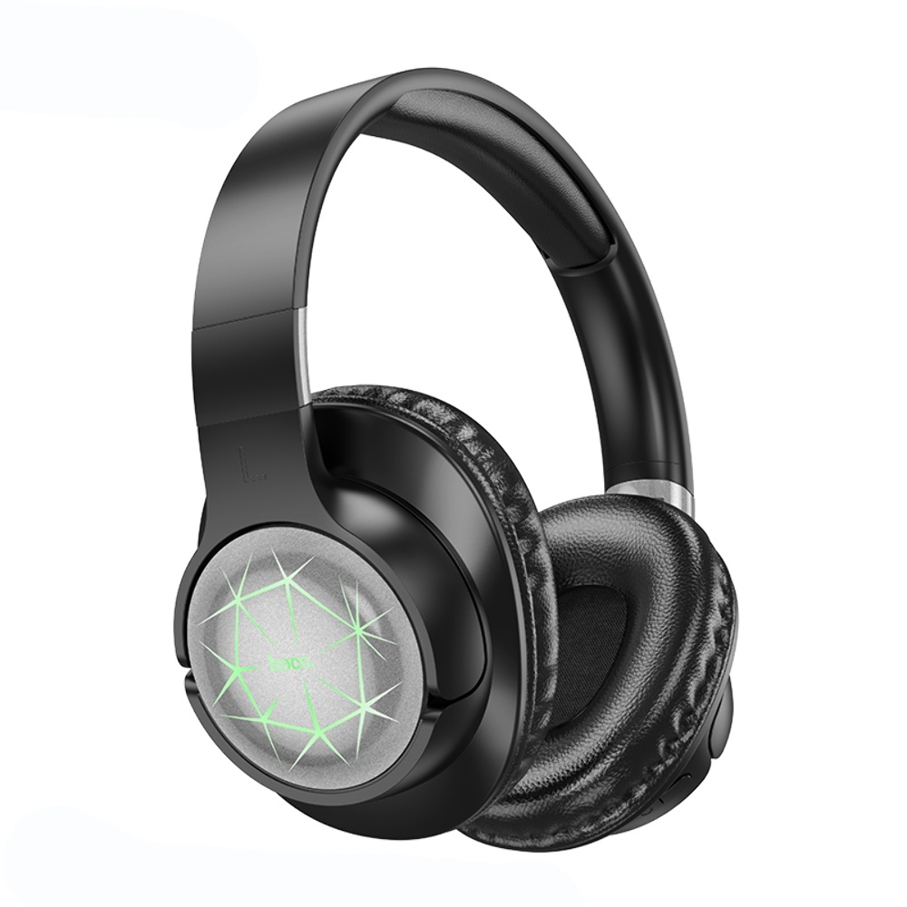 Беспроводные наушники Hoco ESD19 накладные с LED подсветкой black