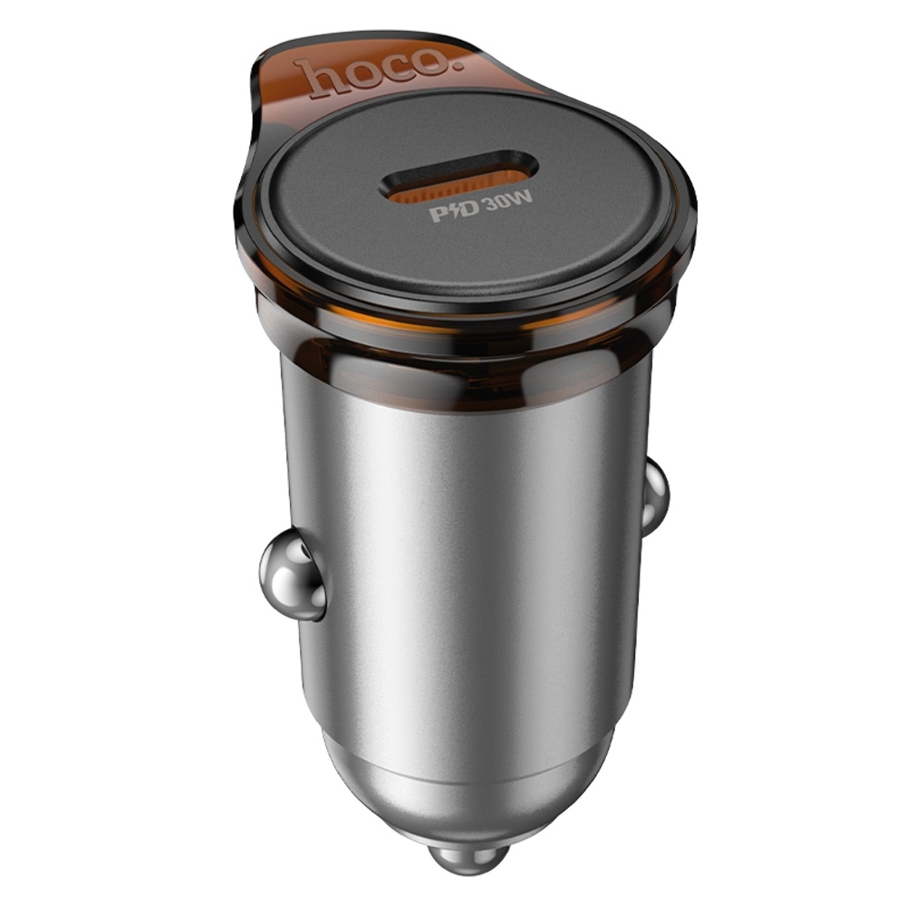 Автомобильное зарядное устройство Hoco NZ16 Type-C PD 30W metal grey
