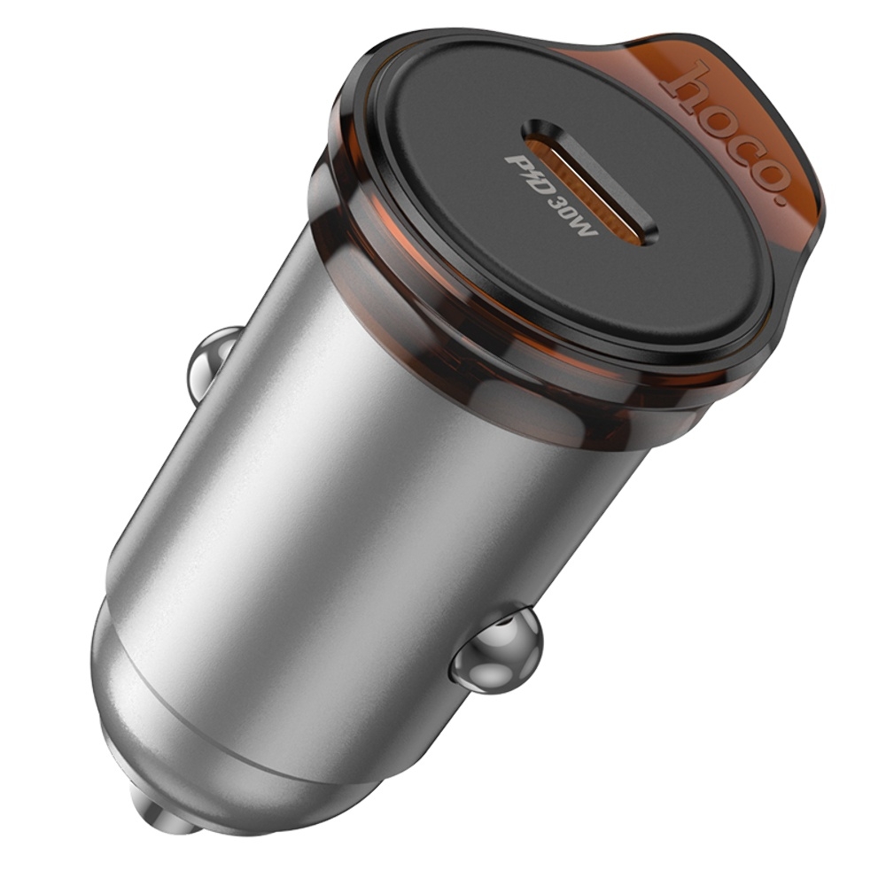 Автомобильное зарядное устройство Hoco NZ16 Type-C PD 30W metal grey