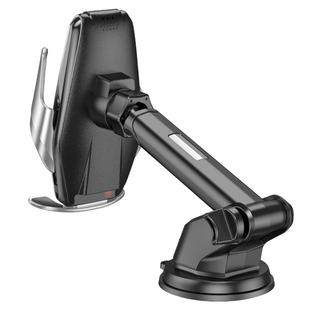 Автодержатель с беспроводной зарядкой Hoco S14 + Wireless silver