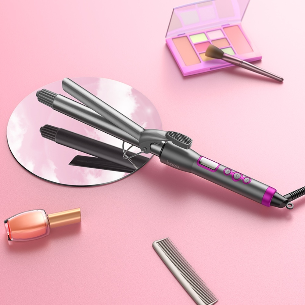 Электрическая плойка для волос Hoco HP43 с цифровым дисплеем gray